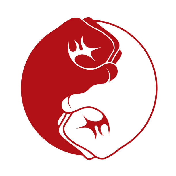 Two fists forming the Yin and Yang symbol, which represents balance.